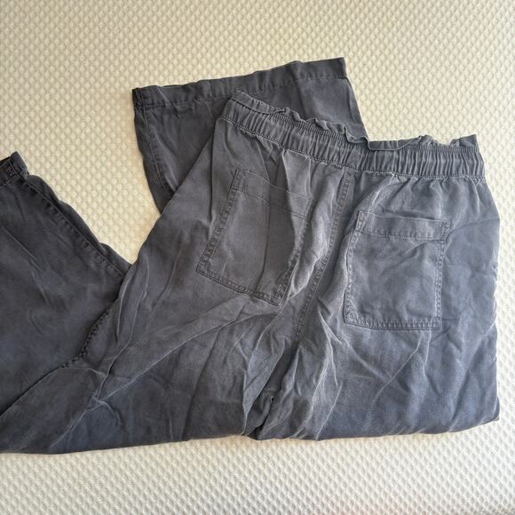 LOFT Wide Leg Crop Tencel Lyocell Pants M 8 10 Blue Coastal Capsule Travel - Picture 3 of 5